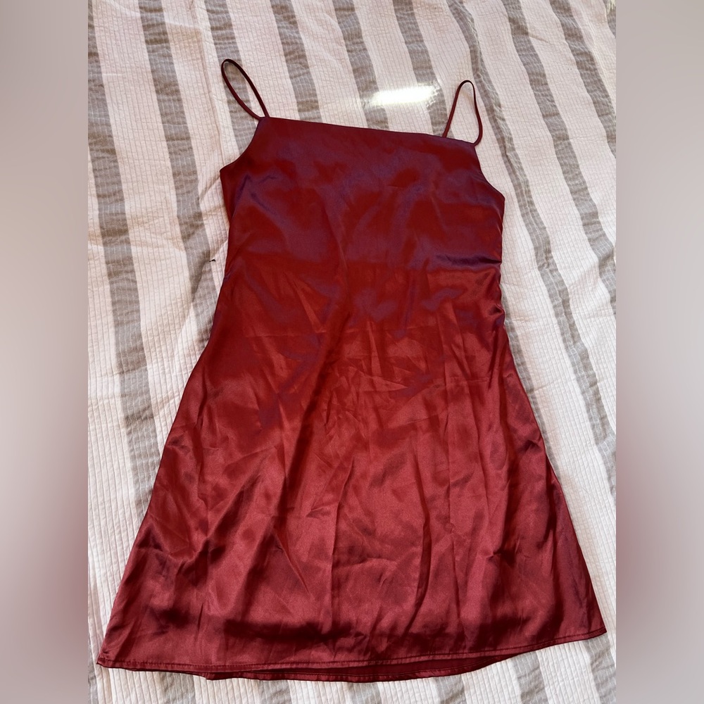 AE studio silky pink mini dress size Small